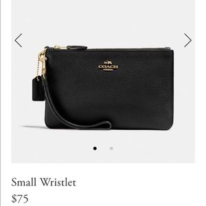 Black Leather Coach Wristlet
